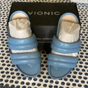 Vionic Blue Slide Sandals
